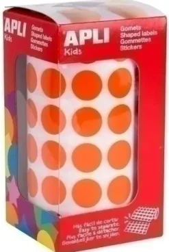 APLI GOMETS EN ROLLOS CIRCULO NARANJA 10,5 MM AP11483