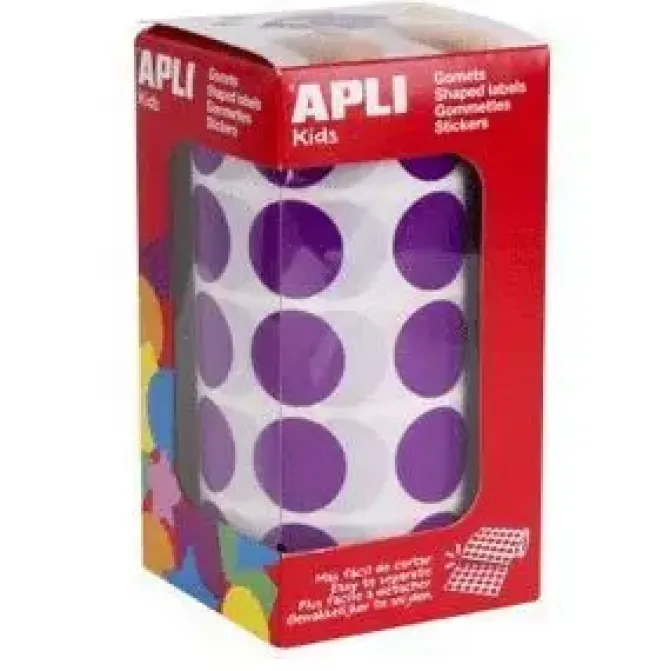 APLI GOMETS EN ROLLOS CIRCULO LILA 020MM 11490