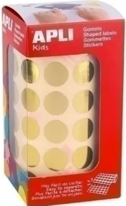 APLI GOMETS EN ROLLOS CIRCULO ORO 15 MM AP11629