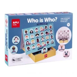 APLI JUEGO QUIEN ES QUIEN - TABLERO DE 28 X 96 CM, 48 PIEZAS Ø 60 MM