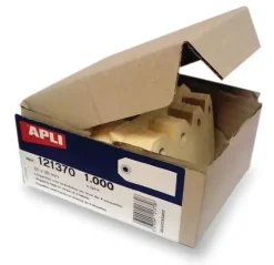 APLI PACK DE 1000 ETIQUETAS CON ARANDELA PARA COLGAR 80 X 38MM - COLOR CREMA