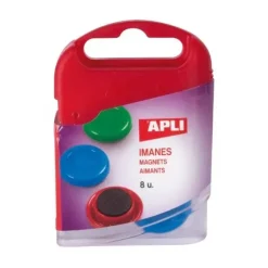 APLI PACK DE 8 IMANES Ø 20 MM - COLORES SURTIDOS