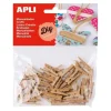 APLI PACK DE 45 MINI PINZAS DE MADERA NATURAL 25 X 3 MM - COLOR MADERA