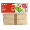 APLI PACK DE 40 PALOS POLO JUMBO DE MADERA NATURAL 150 X 18 MM - COLOR MADERA