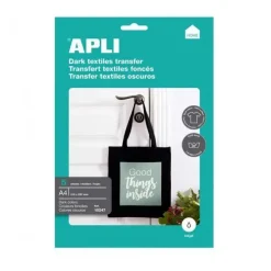 APLI PAPEL APLI A4 TRANFER TEJIDO OSCUR.5H 10247 MAK029994