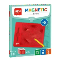 APLI PIZARRA MAGNETICA TAMAÑO 215X12X170MM - INCLUYE10 FICHAS CON 20 EJEMPLOS - AYUDA A DESARROLLAR LA PSICOMOTRICIDAD FINA, LA MEMORIA Y LA IMAGINACION - FOMENTA LA CONCENTRACION - COLOR ROJO