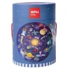 APLI PUZZLE CIRCULAR DEL SISTEMA SOLAR DE 48 PIEZAS - TAMAÑO Ø50CM - POSTER PARA FACILITAR MONTAJE - RECOMENDADO PARA NIÑOS A PARTIR DE 5 AÑOS