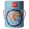 APLI PUZZLE CIRCULAR DEL MAPAMUNDI - TAMAÑO Ø50 CM - 48 PIEZAS - 2MM DE GROSOS