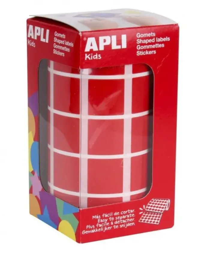 APLI ROLLO GOMETS CUADRADO 20 MM COLOR ROJO AP04877