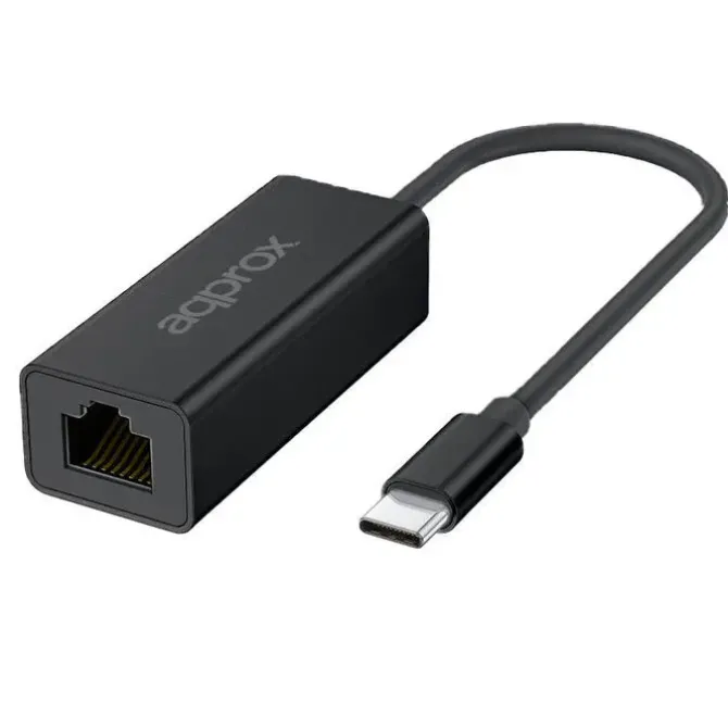 APPROX ADAPTADOR USB-C A RJ-45 - TRANSFERENCIA RAPIDA HASTA 2.5 GBPS - CABLE DE 17CM