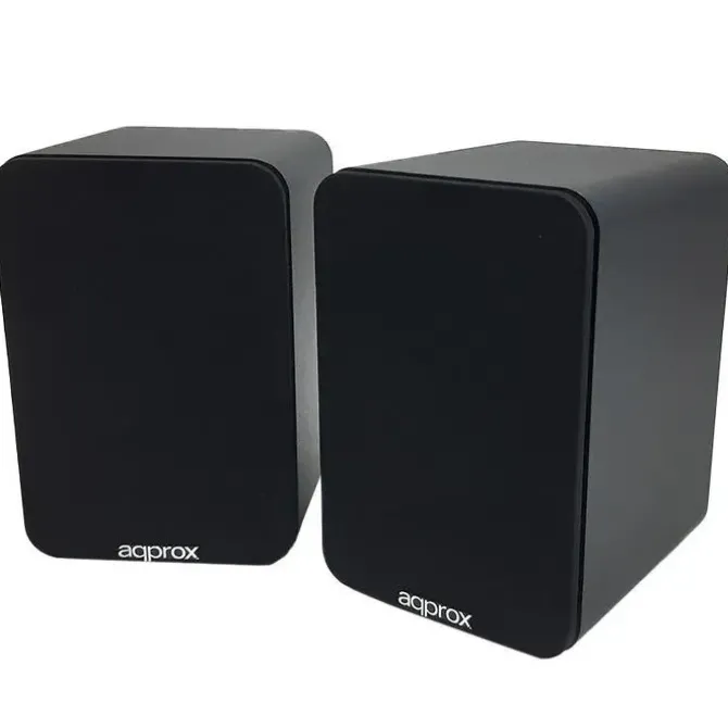 APPROX ALTAVOCES AUTOAMPLIFICADOS 60W RMS BLUETOOTH 5.0 - CARCASA DE MADERA - RCA, OPTICAL, COAXIAL, USB - INCLUYE SOPORTE DE PARED - COLOR NEGRO