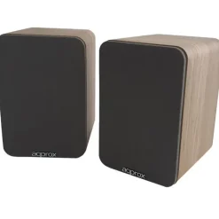 APPROX ALTAVOCES AUTOAMPLIFICADOS 60W RMS BLUETOOTH 5.0 - CARCASA DE MADERA - RCA, OPTICAL, COAXIAL, USB - INCLUYE SOPORTE DE PARED - COLOR MADERA