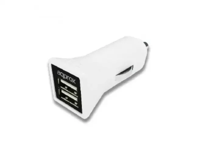 APPROX CARGADOR USB PARA EL COCHE - 5V/3.1A DE SALIDA - 12V/24V DE ENTRADA - MÁXIMA COMPATIBILIDAD CON TODOS LOS DISPOSITIVOS - COLOR BLANCO