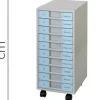 ARCHIVADOR METALICO CLEN 10 BANDEJAS PLASTICO DE 5,5 CM DE ALTURA CON RUEDAS COLOR GRIS CLARO 680X303X371 MM