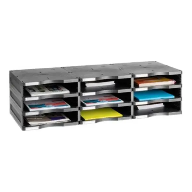 ARCHIVADOR MODULAR ARCHIVO 2000 ARCHIVODOC 9 CASILLAS COLOR NEGRO 360X900X405 MM