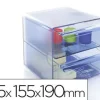 ARCHIVO 2000 CUBO ORGANIZADOR DE 2 CAJONES GRANDES EN AZUL TRANSLÚCIDO REF.6702AZ