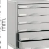 ARCHIVO 2000 MODULO 6 CAJONES ARCHISYSTEM.COMPATIBLE BASE MET.A.356 X 316 X 362MM.COLOR GRIS.REF.8206C