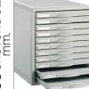 ARCHIVO 2000 MODULO 11 CAJONES ARCHISYSTEM.COMPATIBLE BASE METALICA A.356X316X362 MM.COLOR GRIS.REF.8211C