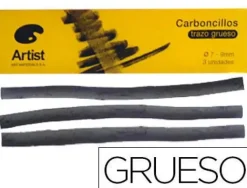#ARTIST ART MATERIALS CAJA 3 CARBONCILLOS GRUESOS 7-9 MM. REF. W003