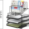 BANDEJA CLASIFICADORA SOBRES Q-CONNECT KF17296 METALICA REJILLA NEGRA 3 BANDEJAS 300X350X420 MM