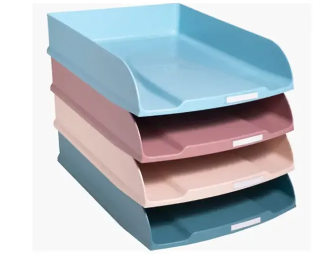 BANDEJA SOBREMESA EXACOMPTA COMBO STYLI PLASTICO RECICLADO SET 4 UNIDADES COLORES SURTIDOS