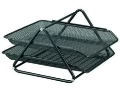 BANDEJA SOBREMESA METALICA Q-CONNECT REJILLA GXA100 NEGRA2 BANDEJAS MOVIBLES -300X185X350 MM