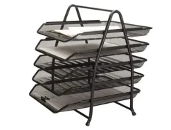 BANDEJA SOBREMESA METALICA Q-CONNECT KF18474 REJILLA NEGRO 5 BANDEJAS MOVIBLES 350X275X375 MM