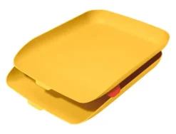 BANDEJA SOBREMESA PLASTICO LEITZ COSY SET DE 2 UNIDADES AMARILLO 274X81X407 MM