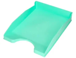 BANDEJA SOBREMESA PLASTICO Q-CONNECT VERDE MENTA OPACO 240X70X340MM