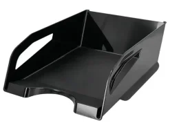 BANDEJA SOBREMESA PLASTICO Q-CONNECT GRAN CAPACIDAD CON ASA NEGRO OPACO 386X270X115MM