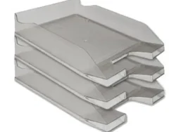 BANDEJA SOBREMESA PLASTICO Q-CONNECT GRIS OSCURO TRANSPARENTE