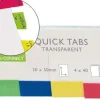 BANDERITAS SEPARADORAS Q-CONNECT 25X45 MM TRANSPARENTES Y COLOR PACK DE 4 CON 40 HOJAS