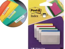 BANDERITAS SEPARADORAS RIGIDAS DISPENSADOR 4 COLORES POST-IT INDEX 686-F-1 GRANDES 24 BANDERITAS