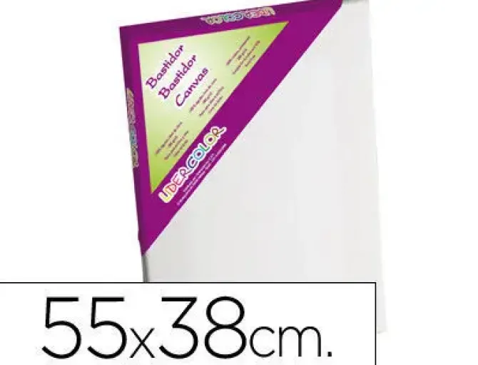 BASTIDOR LIDERCOLOR 10 P LIENZO ALGODON 100% MARCO PAWLONIA 1,8X3,8 CM BORDES MADERA 55X38 CM