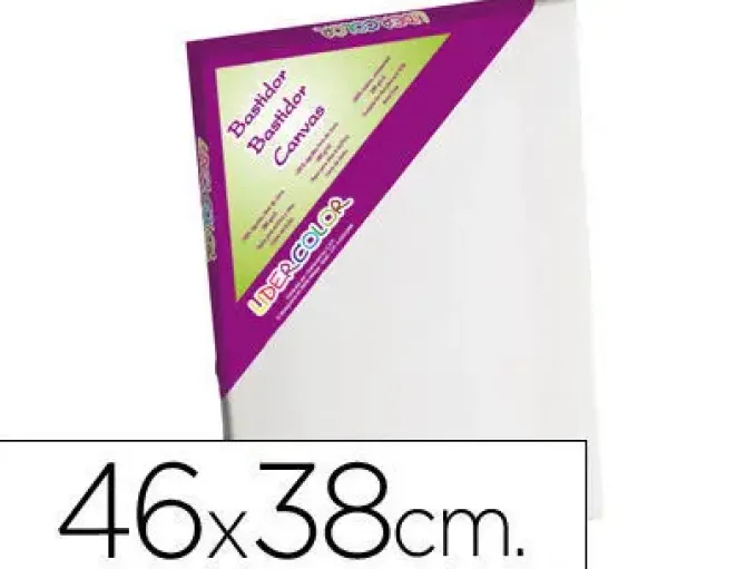 BASTIDOR LIDERCOLOR 8F LIENZO GRAPADO LATERAL ALGODON 100% MARCO PAWLONIA 1,8X3,8 CM BORDES MADERA 46X38 CM