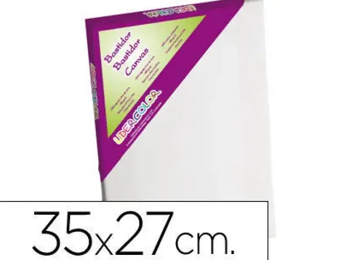 BASTIDOR LIDERCOLOR 5F LIENZO GRAPADO LATERAL ALGODON 100% MARCO PAWLONIA 1,8X3,8 CM BORDES MADERA 35X27 CM