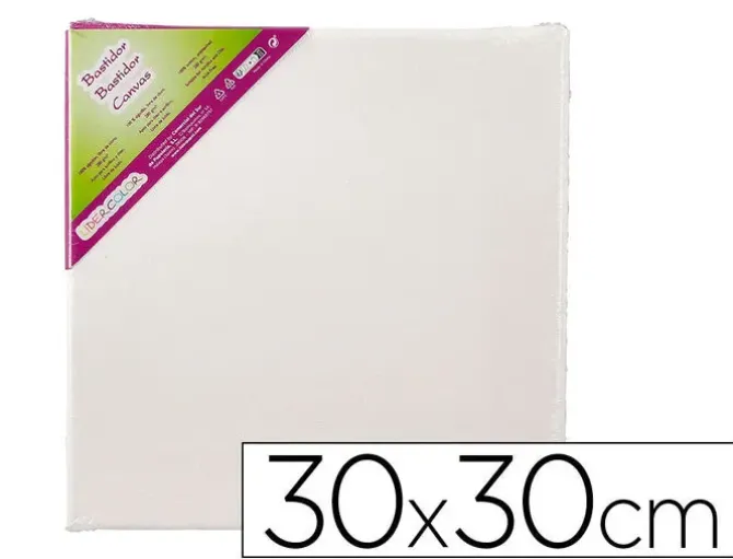 BASTIDOR LIDERCOLOR LIENZO GRAPADO LATERAL ALGODON 100% 30X30 CM