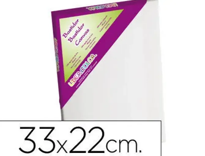 BASTIDOR LIDERCOLOR 4P LIENZO GRAPADO LATERAL ALGODON 100% MARCO PAWLONIA 1,8X3,8 CM BORDES MADERA 33X22 CM