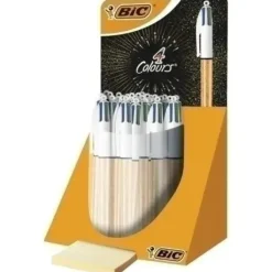 BIC 4 COLOURS FROZEN EXPOSITOR DE 30 BOLIGRAFOS DE BOLA RETRACTILES - PUNTA MEDIA DE 1.0MM - TINTA CON BASE DE ACEITE - DISEÑO EFECTO CONGELADO - 4 COLORES