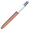 BIC 4 COLOURS ROSE GOLD BOLIGRAFO DE BOLA RETRACTIL - PUNTA MEDIA DE 1.0 MM - TINTA CON BASE DE ACEITE - CUERPO ROSA METALIZADO/BLANCO