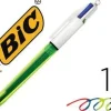 BIC BOLIGRAFO 4 COLORES: AZUL. NEGRO. ROJO Y FLUOR AMARILLO. REF. 802077 CS62790