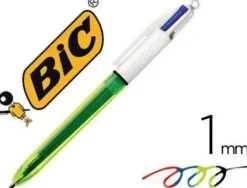 BIC BOLIGRAFO 4 COLORES: AZUL. NEGRO. ROJO Y FLUOR AMARILLO. REF. 802077 CS62790