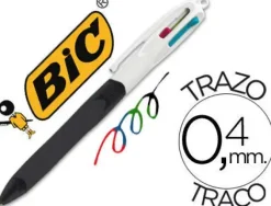 BIC BOLIGRAFO BIC CUATRO COLORES CON GRIP COLORE NEGRO PUNTA 1,3 MM
