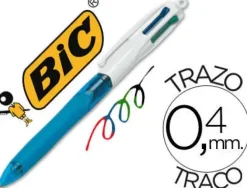 BIC BOLIGRAFO BIC CUATRO COLORES CON GRIP DE CAUCHO ERGONOMICO PUNTA MEDIA 1 MM