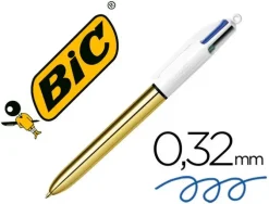 BIC BOLIGRAFO BIC CUATRO COLORES SHINE ORO PUNTA DE 1 MM