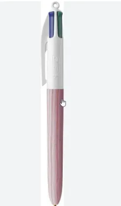 BIC BOLIGRAFO CUATRO COLORES WOOD STYLE COLOR ROSA MADERA