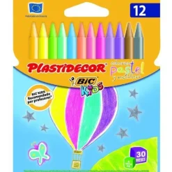 BIC CERAS PLASTIDECOR 12COLORES PASTEL 933961 MAK118924