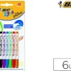 BIC KIDS MINI VELLEDA PACK DE 6 ROTULADORES PARA PIZARRA - PUNTA BLOQUEADA - TINTA CON BASE DE ALCOHOL - BORRADO OPTIMO - COLORES SURTIDOS