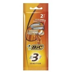 BIC SENSITIVE 3 PACK DE 2 MAQUINILLAS DE AFEITAR DESECHABLES DE 3 HOJAS - TIRA LUBRICANTE CON ALOE VERA