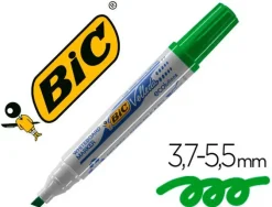 BIC VELLEDA 1751 ECOLUTIONS MARCADORES PARA PIZARRA - PUNTA BISELADA - TRAZO ENTRE 3MM Y 5.5MM - TINTA CON BASE DE ALCOHOL - ECOLOGICO - BORRADO OPTIMO - COLOR VERDE